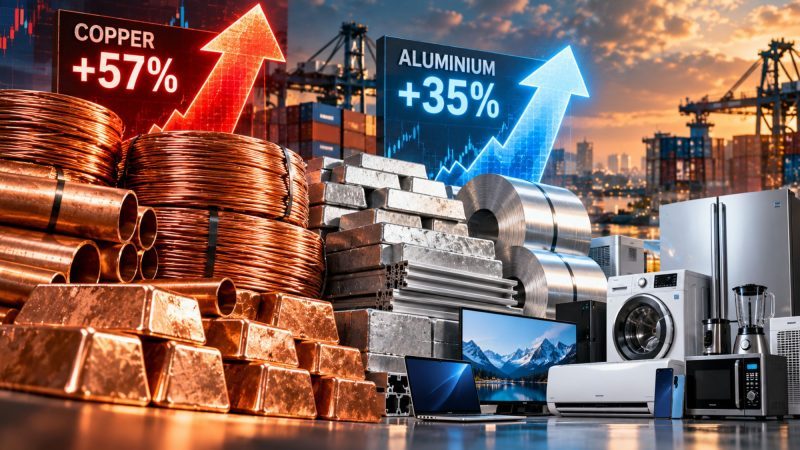 Copper Prices Jump 57%, Aluminium 35%: What It Means for Consumer Durables and Electronics