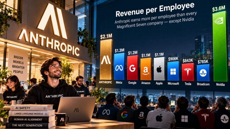 Anthropic Makes More Revenue Per Employee Than Every Magnificent Seven Company