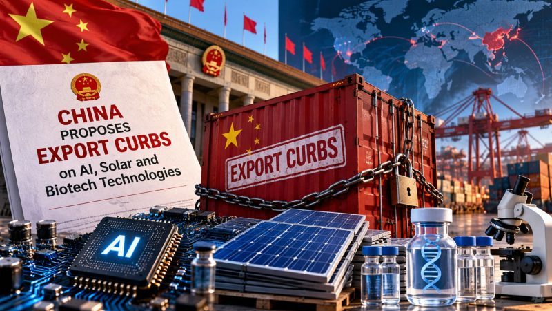 China Proposes Export Curbs on AI, Solar and Biotech Technologies