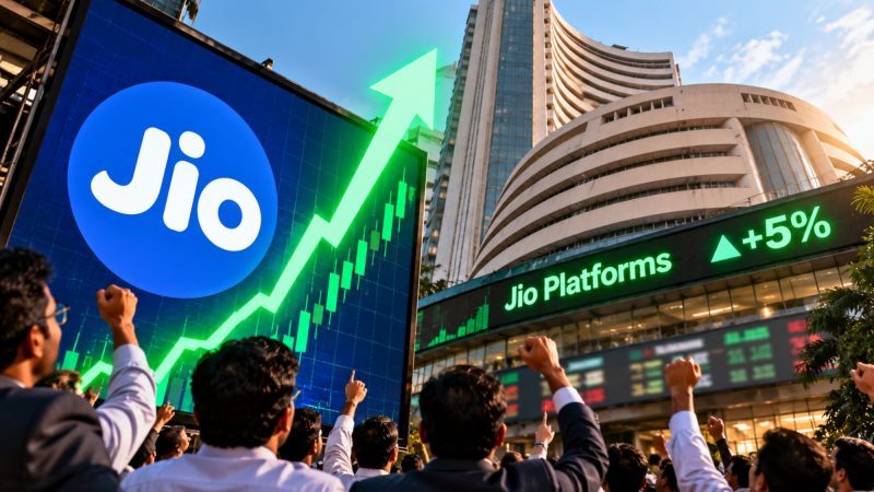 Jio Platforms Shares Jump 5% on Day Two After Rising 27% on Debut
