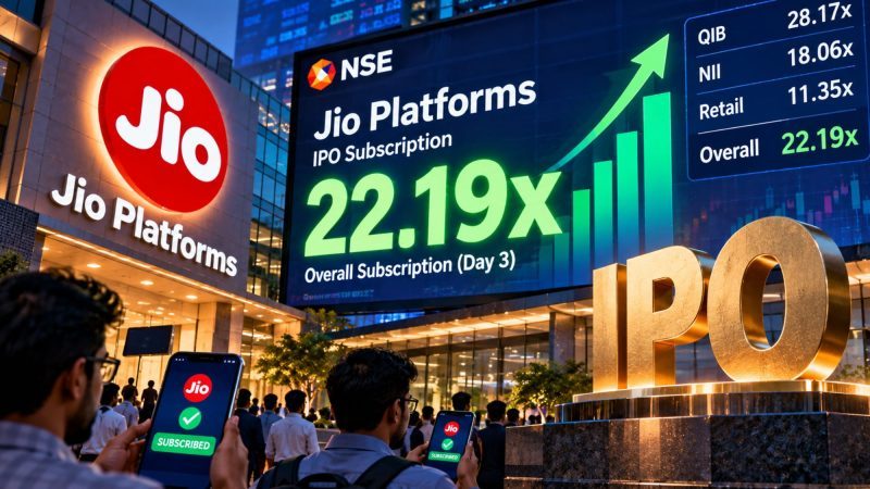 Jio Platforms IPO Subscribed 22.19 Times on Day 3 as Investor Demand Surges