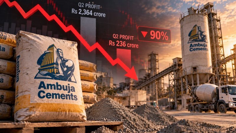 Ambuja Cements Q2 Profit Falls 90% to ₹236 Crore as Fuel Costs Squeeze Margins