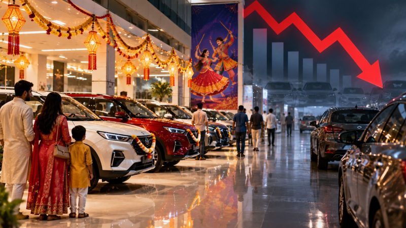 Car Sales Fall 22% to 1.83 Lakh Units During Navratri 2026 as GST 2.0 Creates High Base Effect
