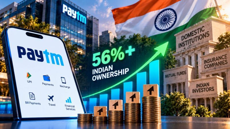 Paytm Indian Ownership Crosses 56% as Domestic Institutions Raise Stake