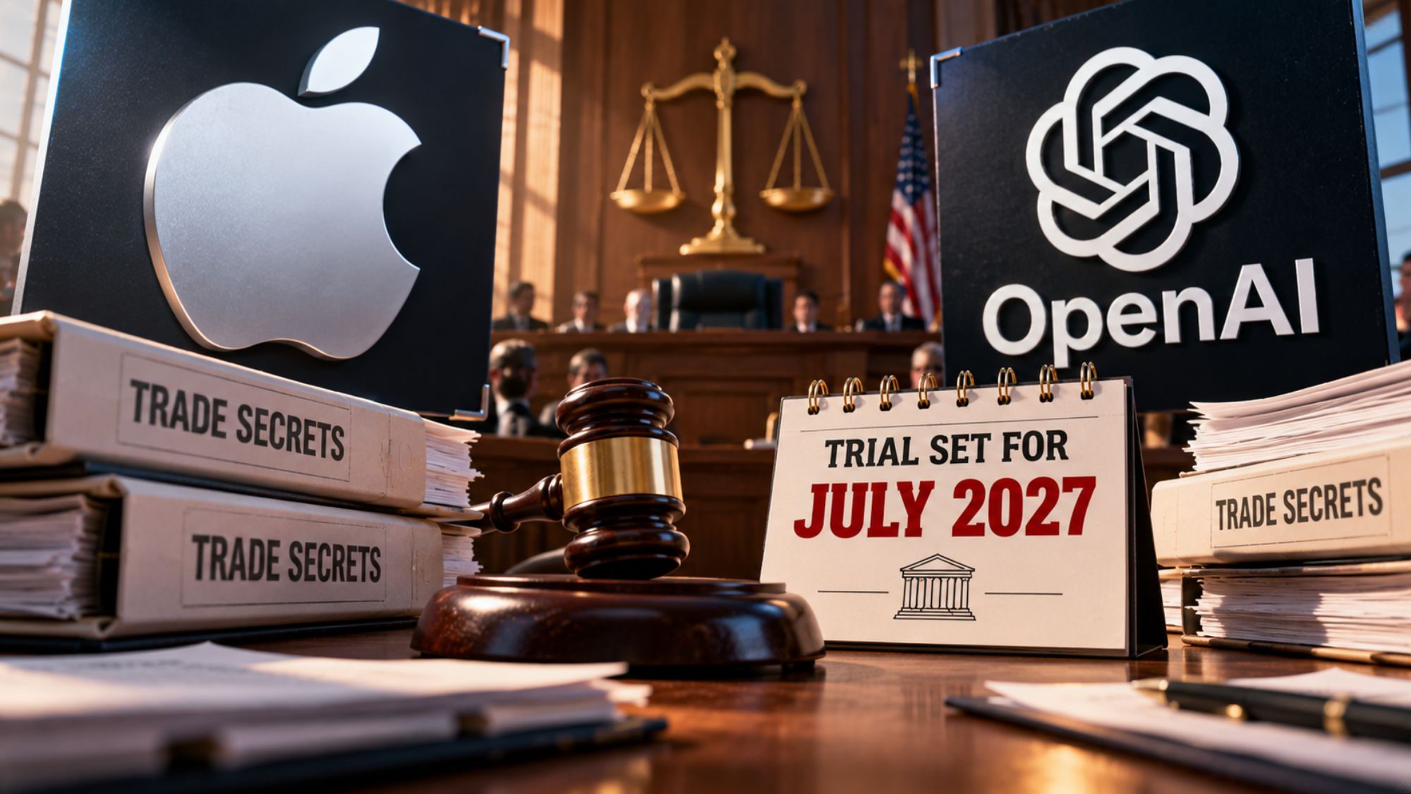 Apple vs. OpenAI Trade Secret Trial Set for July 2027 as Legal Battle ...