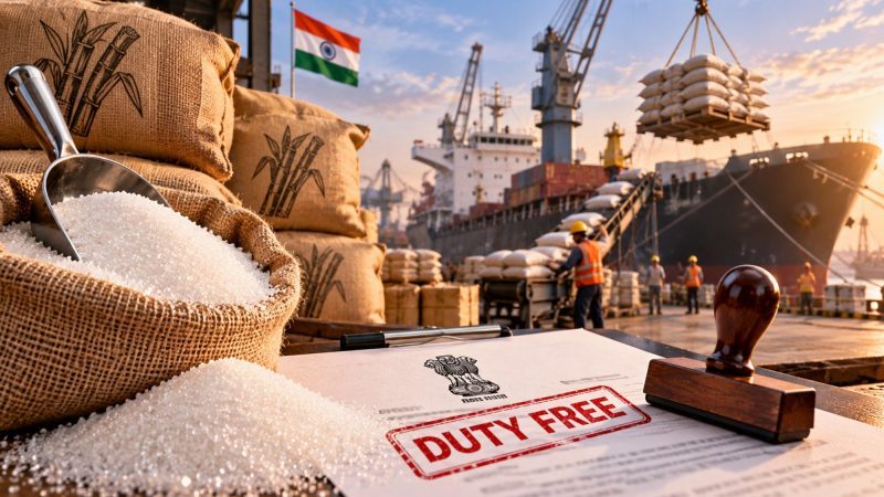India Extends Duty-Free Raw Sugar Import Deadline to December 31 to Boost Supplies