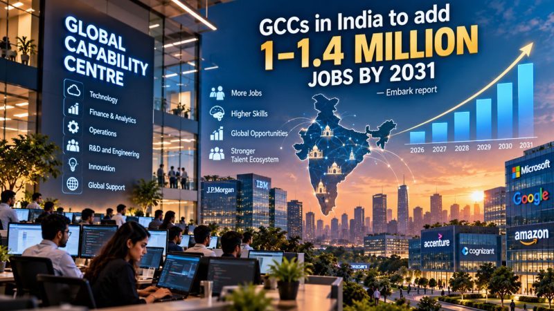 GCCs in India to Add 1–1.4 Million Jobs by 2031, Embark Report Says