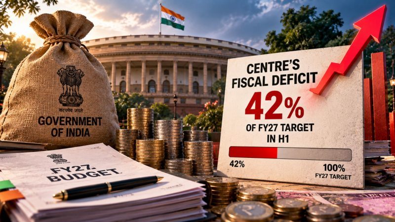 India’s Fiscal Deficit Reaches 42.1% of FY27 Target in First Half as Spending Outpaces Revenue