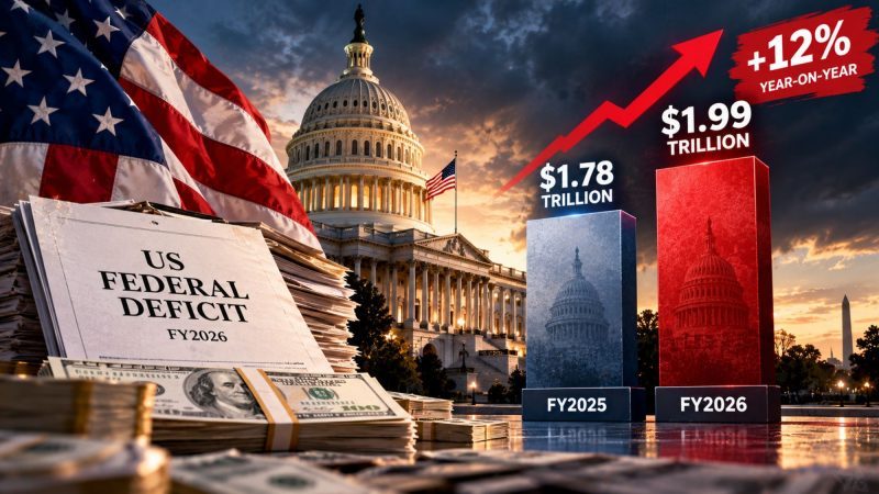 US Budget Deficit Hits $1.99 Trillion in FY2026, Up 12%
