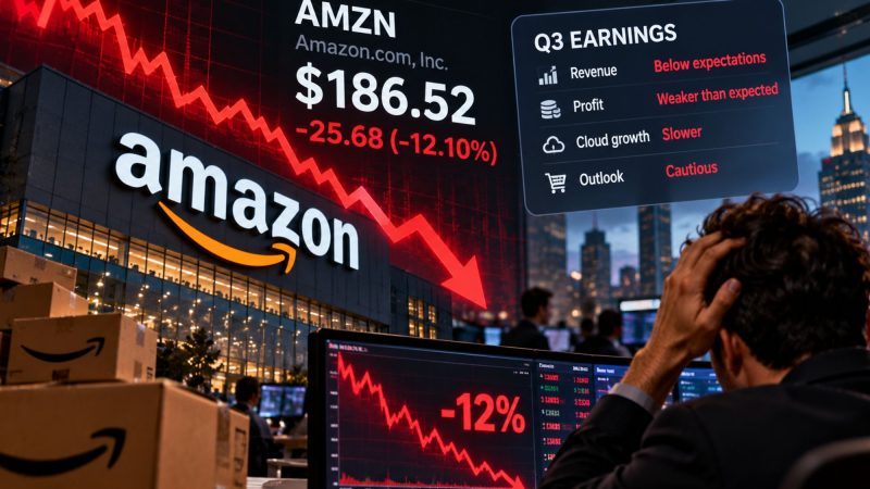 Amazon Stock Drops After Q3 Earnings as AI Spending Raises Cash Flow Concerns