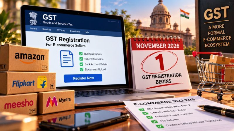 GST Registration for Small E-Commerce Sellers to Begin From November 1