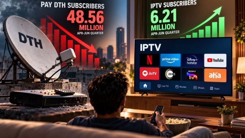 India’s Pay DTH Subscriber Base Falls to 48.56 Million as IPTV Reaches 6.21 Million
