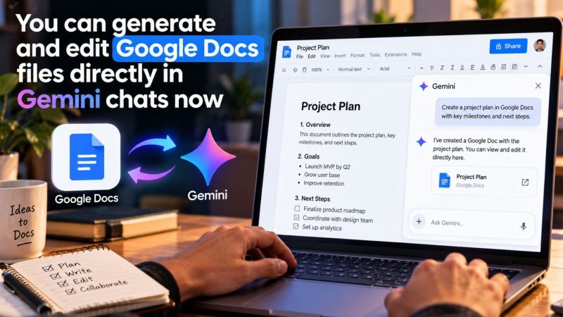 Google Gemini Can Now Generate and Edit Google Docs Directly Inside Chats