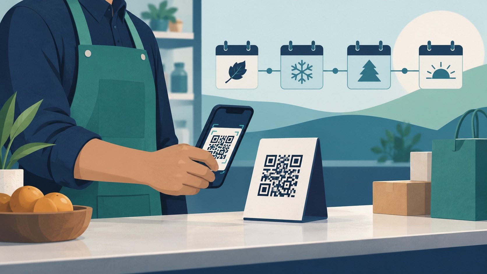 UPI MDR charges timetable: merchant checks a payment beside a calendar
