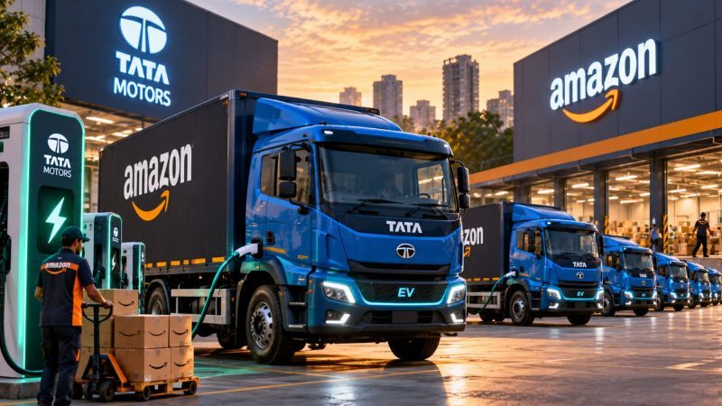 Tata Motors and Amazon Launch 3,000 Electric Trucks in India