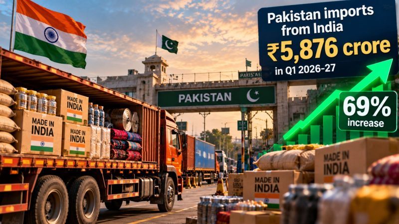 Pakistan’s Imports From India Rise 69% to ₹5,876 Crore in Q1 FY2026-27 Despite Trade Ban