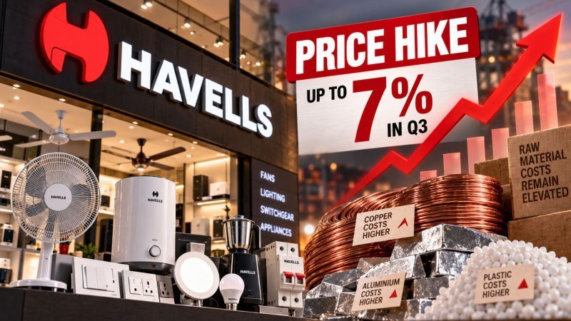 Havells Plans Up to 7% Price Hike in Q3 as Raw Material Costs Remain Elevated