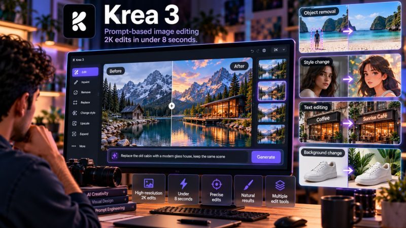 Krea 3 Launches With 2K AI Image Editing in Under 8 Seconds