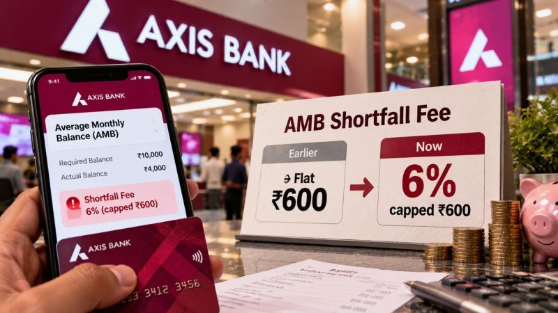 Axis Bank Changes AMB Shortfall Fee to 6%, Caps Charge at ₹600 From December 1