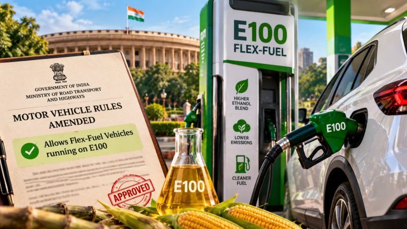 India Amends Motor Vehicle Rules to Allow E100 Flex-Fuel Vehicles