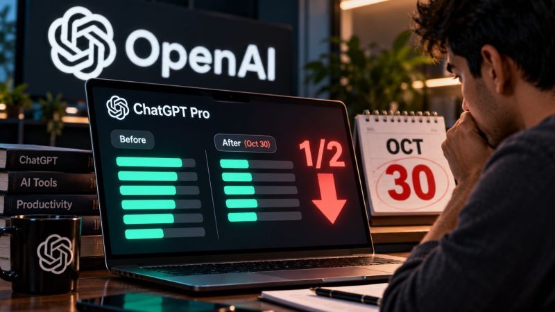 OpenAI Cuts ChatGPT Pro Usage Limits in Half Starting October 30