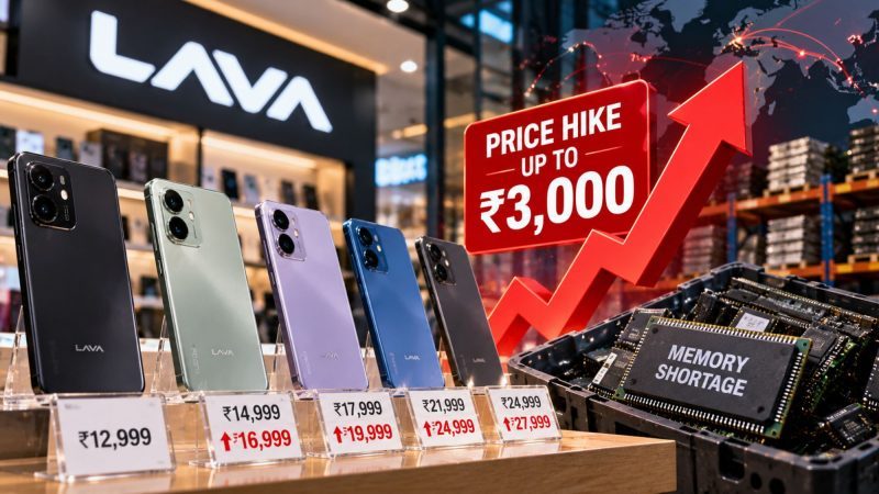 Lava Raises Smartphone Prices by Up to ₹3,000 Citing Global Memory Shortages
