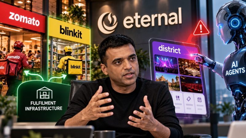 Eternal’s Deepinder Goyal Flags AI Agent Risk for District, Sees Blinkit and Zomato Protected by Fulfilment Infrastructure