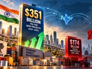 India Attracts $351 Billion in Greenfield FDI, More Than Double China