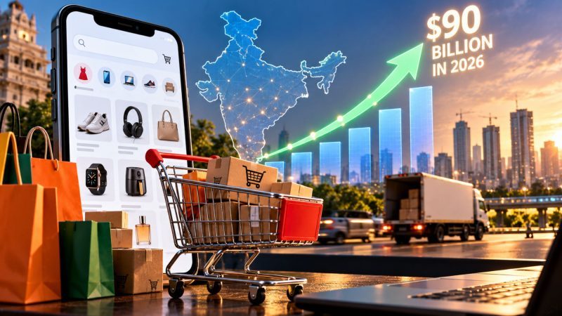 India’s Online Retail Market to Cross $90 Billion in 2026 as Grocery Overtakes Mobile Sales