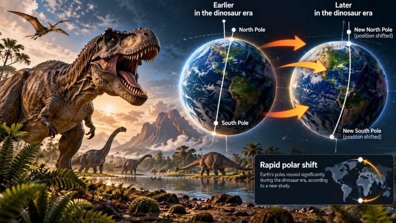 Earth’s Poles Shifted Rapidly During Dinosaur Era, Study Finds