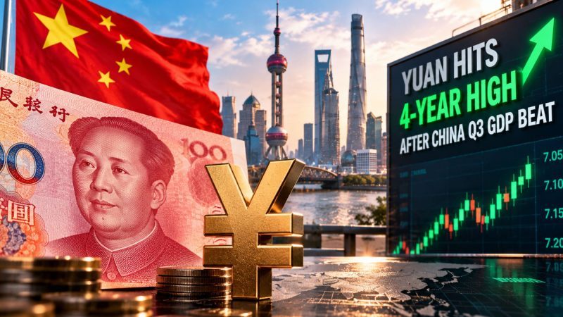 Chinese Yuan Hits Four-Year High After China’s Q3 GDP Beats Forecasts
