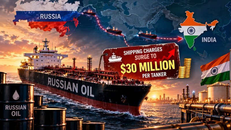 Russian Oil Shipping Costs to India Surge to $30 Million per Tanker
