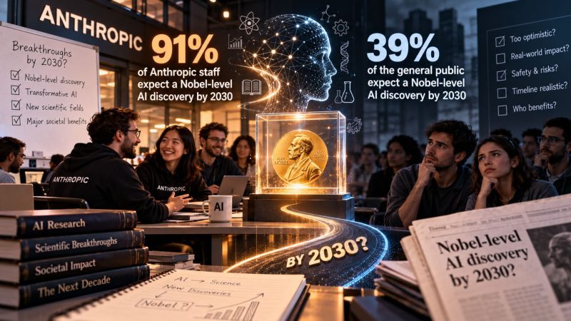 Anthropic Survey: 91% of Staff Expect Nobel-Level AI Discovery by 2030, Versus 39% of Public