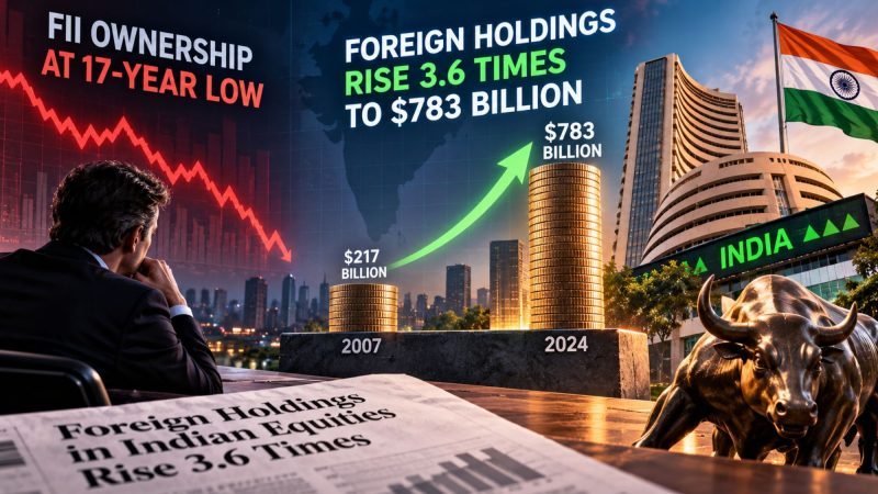 FII Ownership Hits 17-Year Low, but Foreign Holdings Rise 3.6 Times to $783 Billion