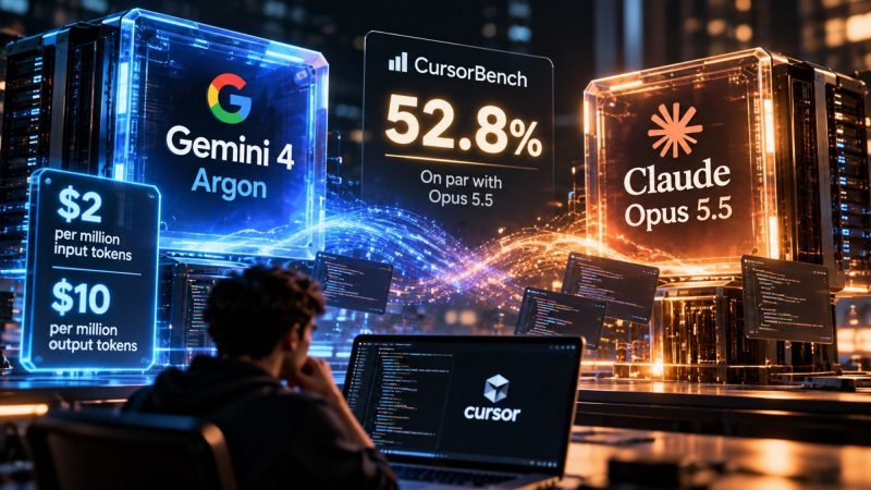 Cursor Adds Gemini 4 Argon: 52.8% CursorBench Score Puts It Near Claude Opus 5.5