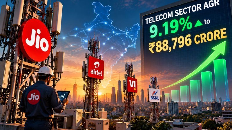 Telecom Sector AGR Grows 9.19% to ₹88,796 Crore, Led by Reliance Jio