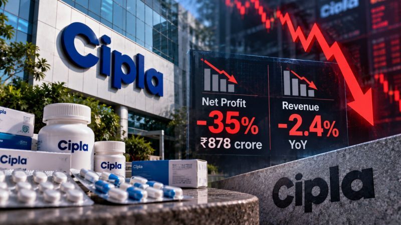 Cipla Q2 Results: Net Profit Falls 35% to ₹878 Crore as Revenue Declines 2.4%; Stock Under Pressure