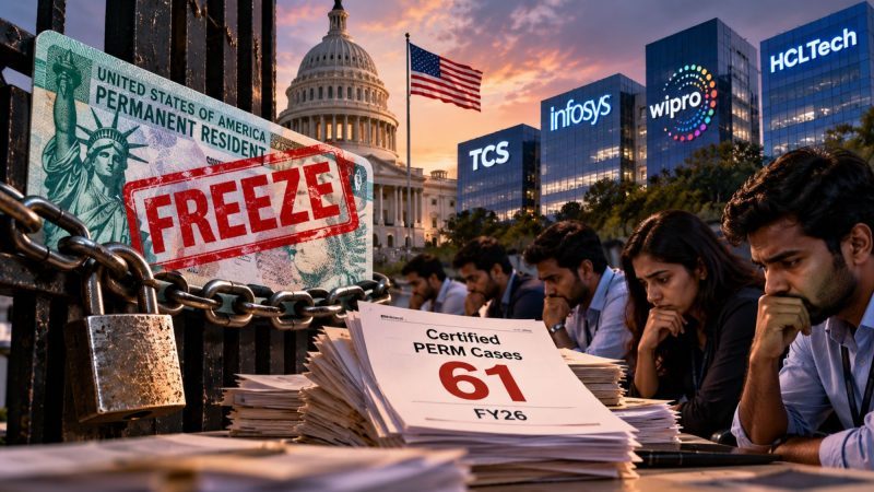US Green Card Freeze: TCS, Infosys, Wipro and HCLTech Had Just 61 Certified PERM Cases in FY26