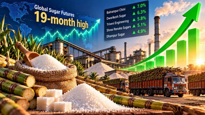 Sugar stocks rally up to 7% as global futures hit 19-month high