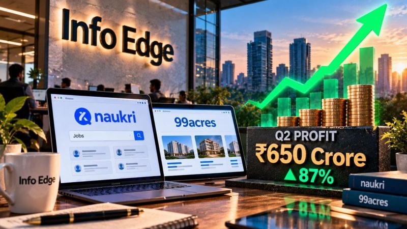 Info Edge Q2 Profit Rises 87% to ₹650 Crore as Naukri and 99acres Grow