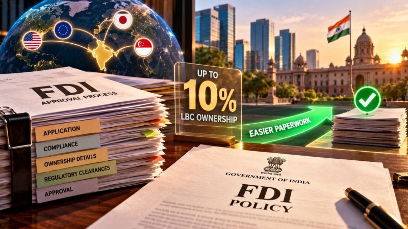 India May Ease FDI Paperwork for Foreign Investors With Up to 10% Land-Border Country Ownership