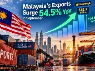 Malaysia’s Exports Surge 54.5% to Record $52.7 Billion in September, Fastest Growth Since 2021
