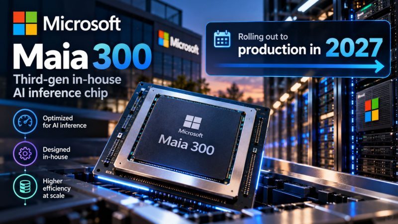 Microsoft Unveils Maia 300 AI Chip, Plans Production Rollout in 2027