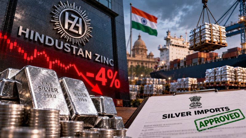 Hindustan Zinc Shares Drop 4% as India Allows Large Silver Imports Despite Weak Demand