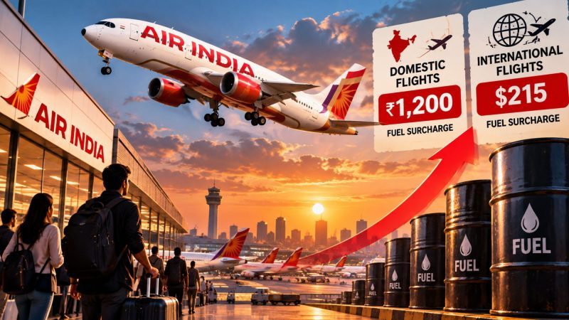Air India Raises Fuel Surcharge to ₹1,200 on Domestic Flights, Up to $215 on International Routes