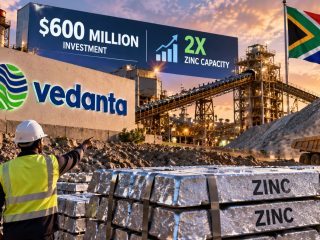 Vedanta Invests $600 Million to Double South African Zinc Capacity