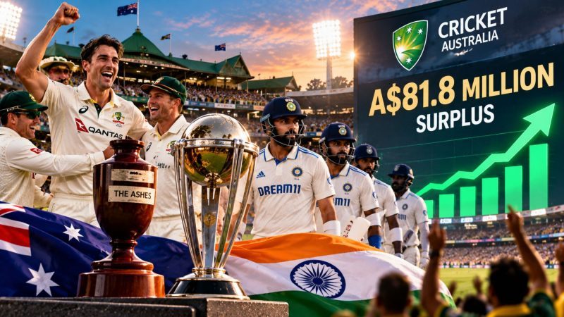 Ashes and India Series Drive Cricket Australia to A$81.8 Million Surplus